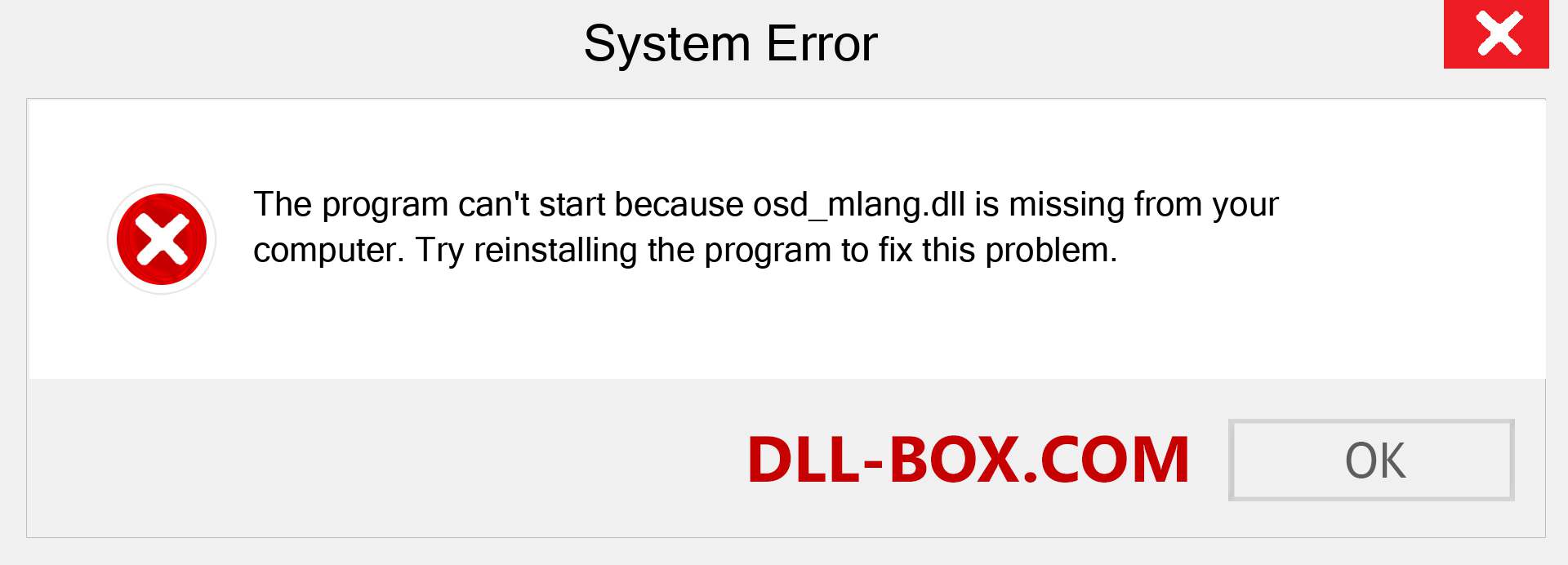  osd_mlang.dll file is missing?. Download for Windows 7, 8, 10 - Fix  osd_mlang dll Missing Error on Windows, photos, images